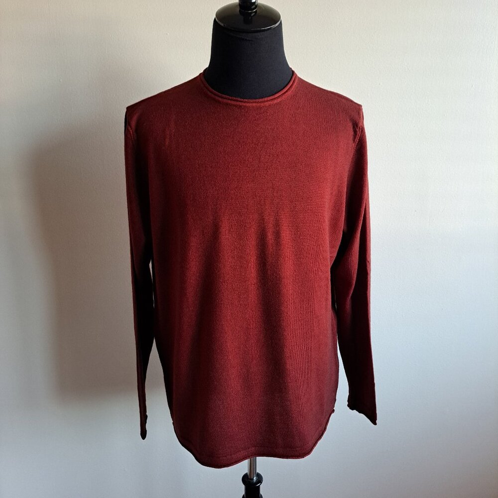 NEW Gionfriddo Italian 100% Merino Wool Burgundy Color Sweater Size XL